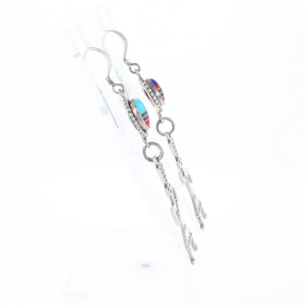 Multi-Stone Native Dancing Man Dangle Earrings