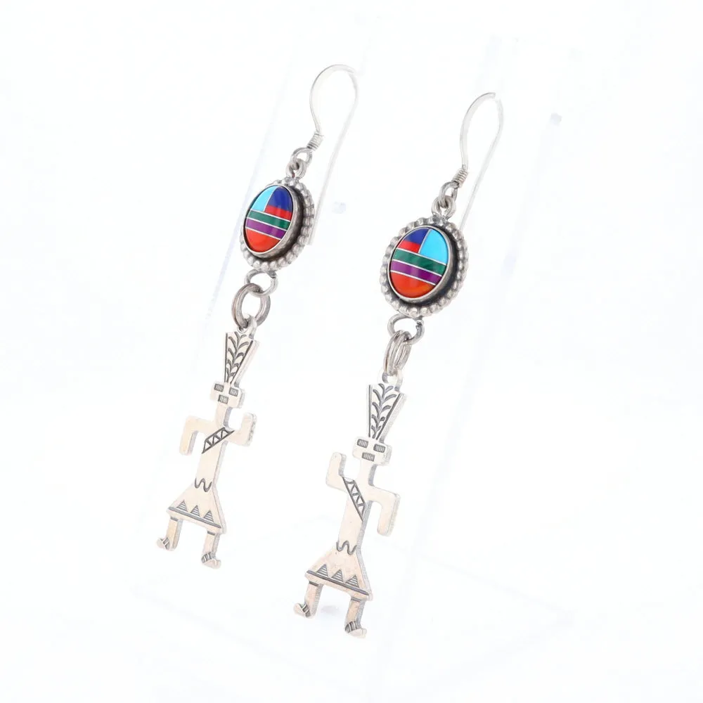 Multi-Stone Native Dancing Man Dangle Earrings