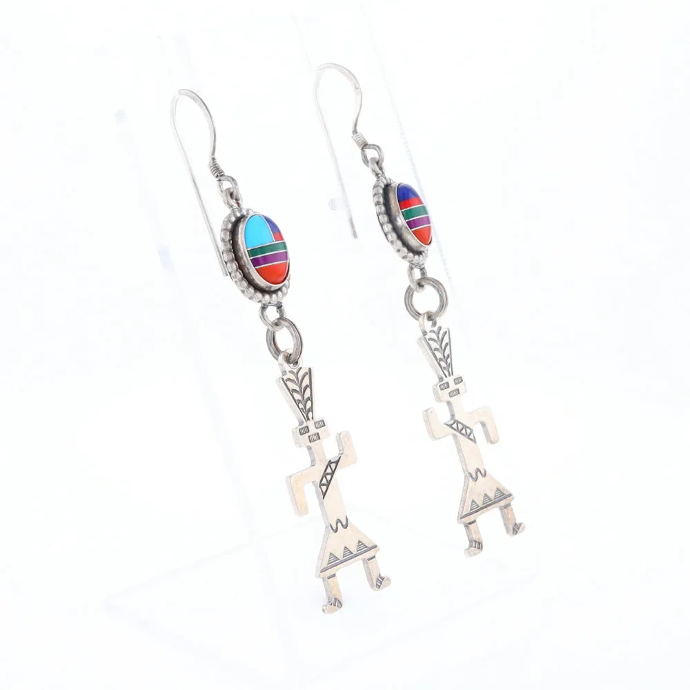 Multi-Stone Native Dancing Man Dangle Earrings