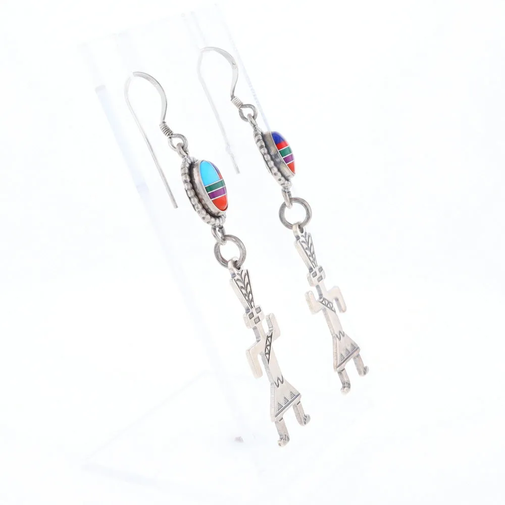 Multi-Stone Native Dancing Man Dangle Earrings