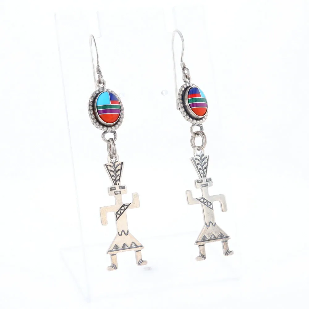 Multi-Stone Native Dancing Man Dangle Earrings