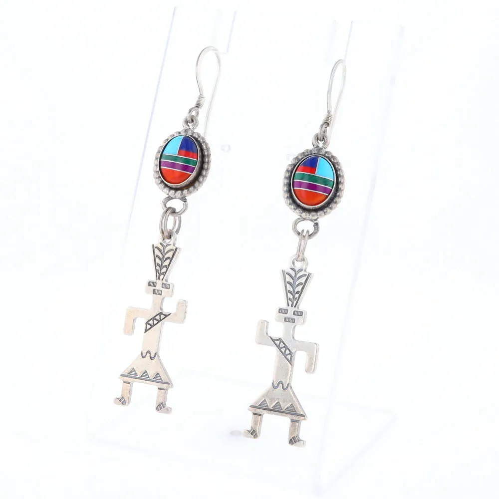 Multi-Stone Native Dancing Man Dangle Earrings