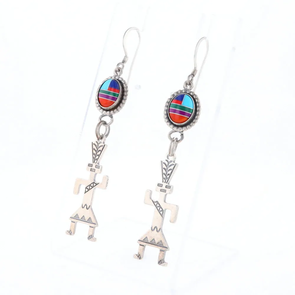 Multi-Stone Native Dancing Man Dangle Earrings