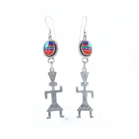 Multi-Stone Native Dancing Man Dangle Earrings