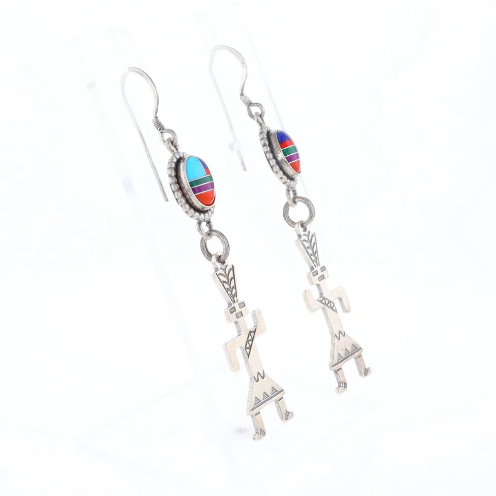 Multi-Stone Native Dancing Man Dangle Earrings