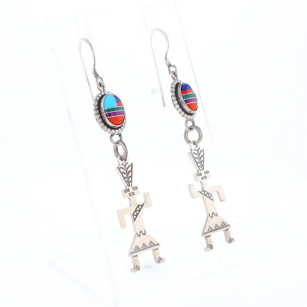 Multi-Stone Native Dancing Man Dangle Earrings