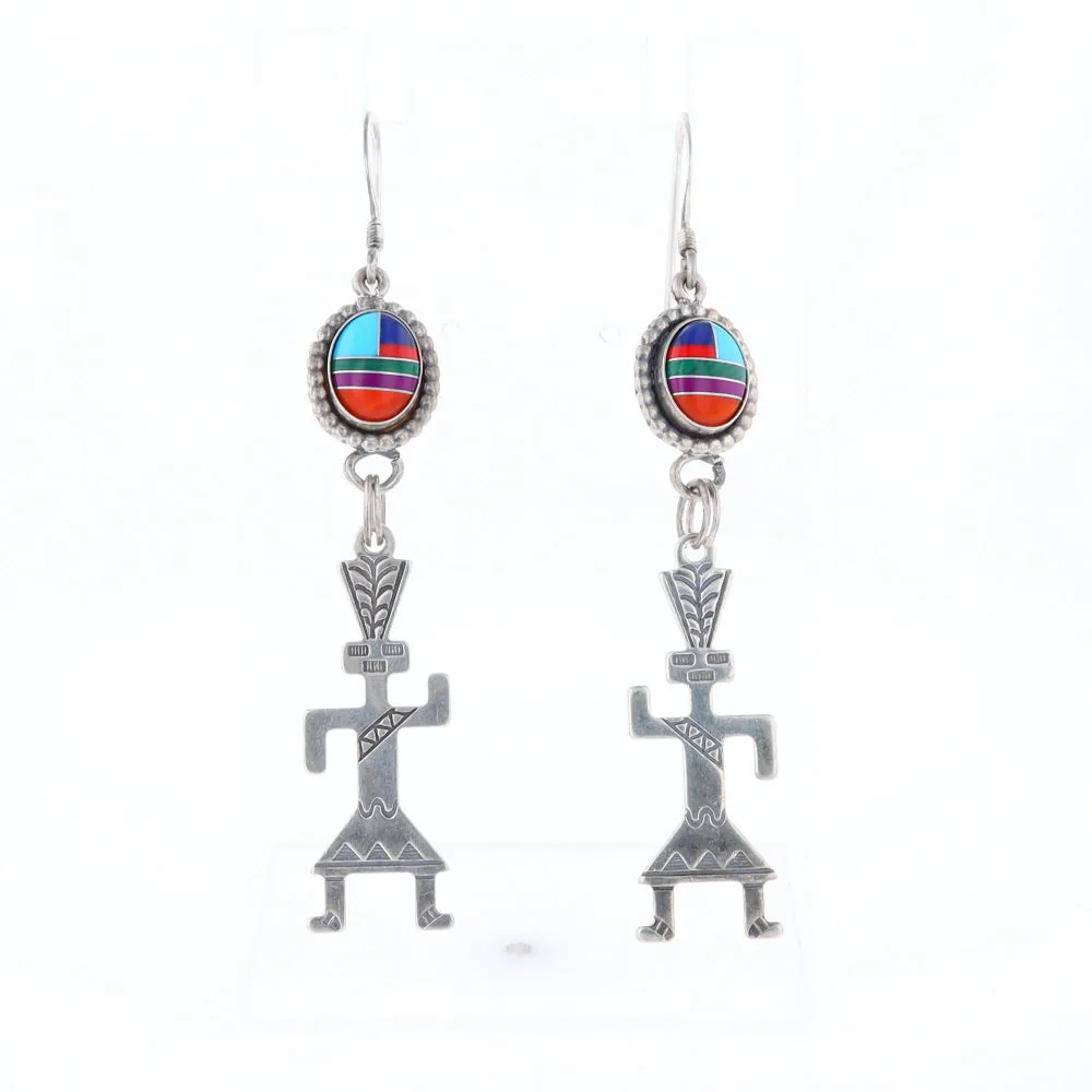 Multi-Stone Native Dancing Man Dangle Earrings