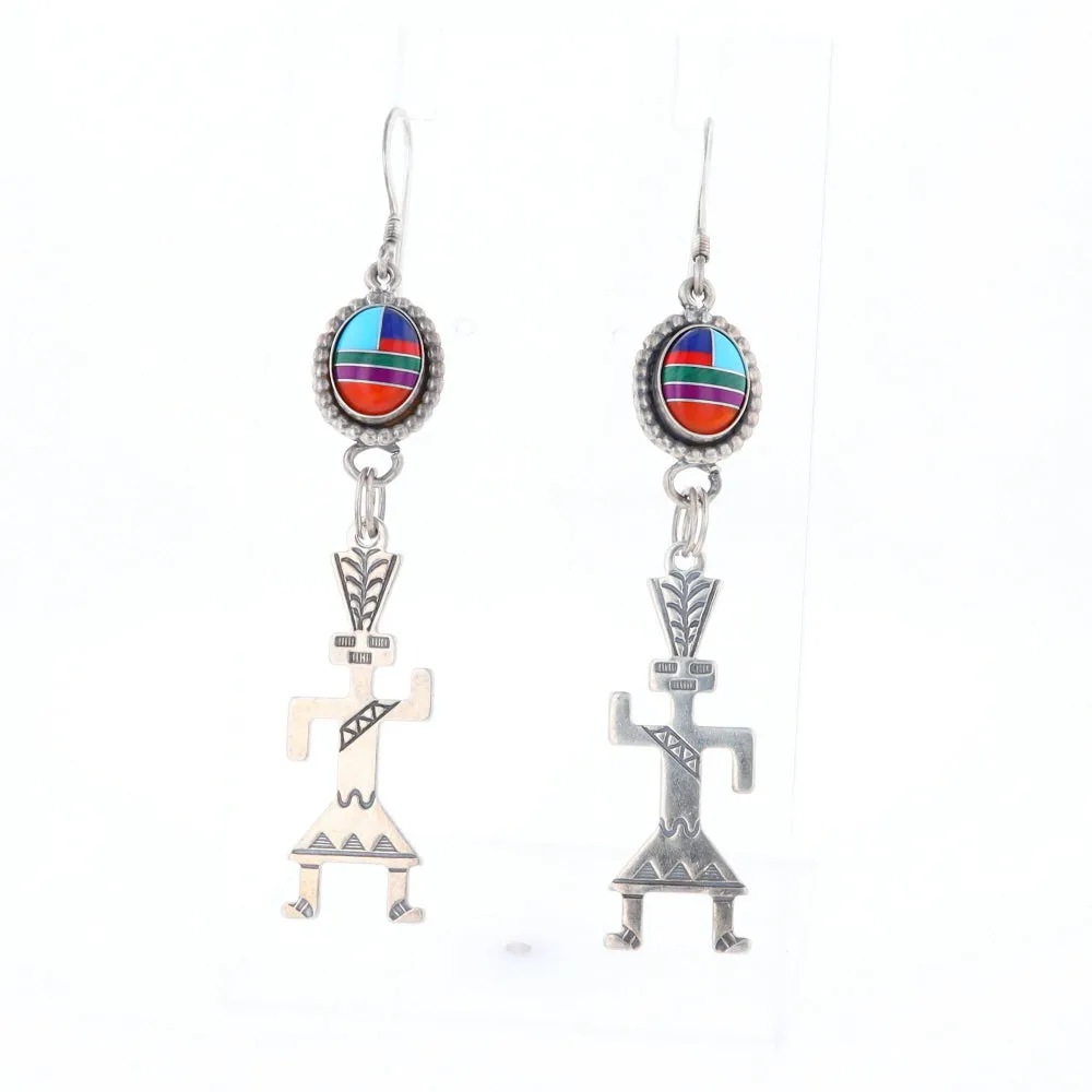 Multi-Stone Native Dancing Man Dangle Earrings