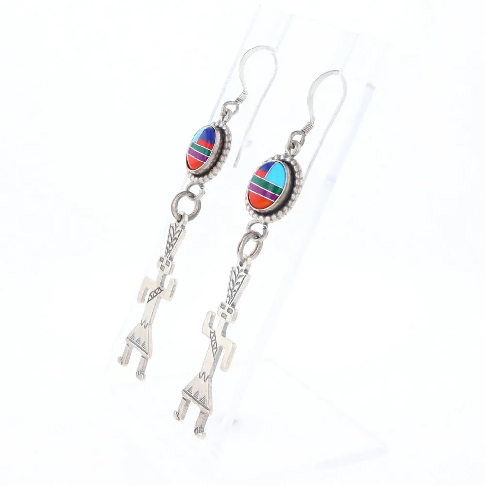 Multi-Stone Native Dancing Man Dangle Earrings