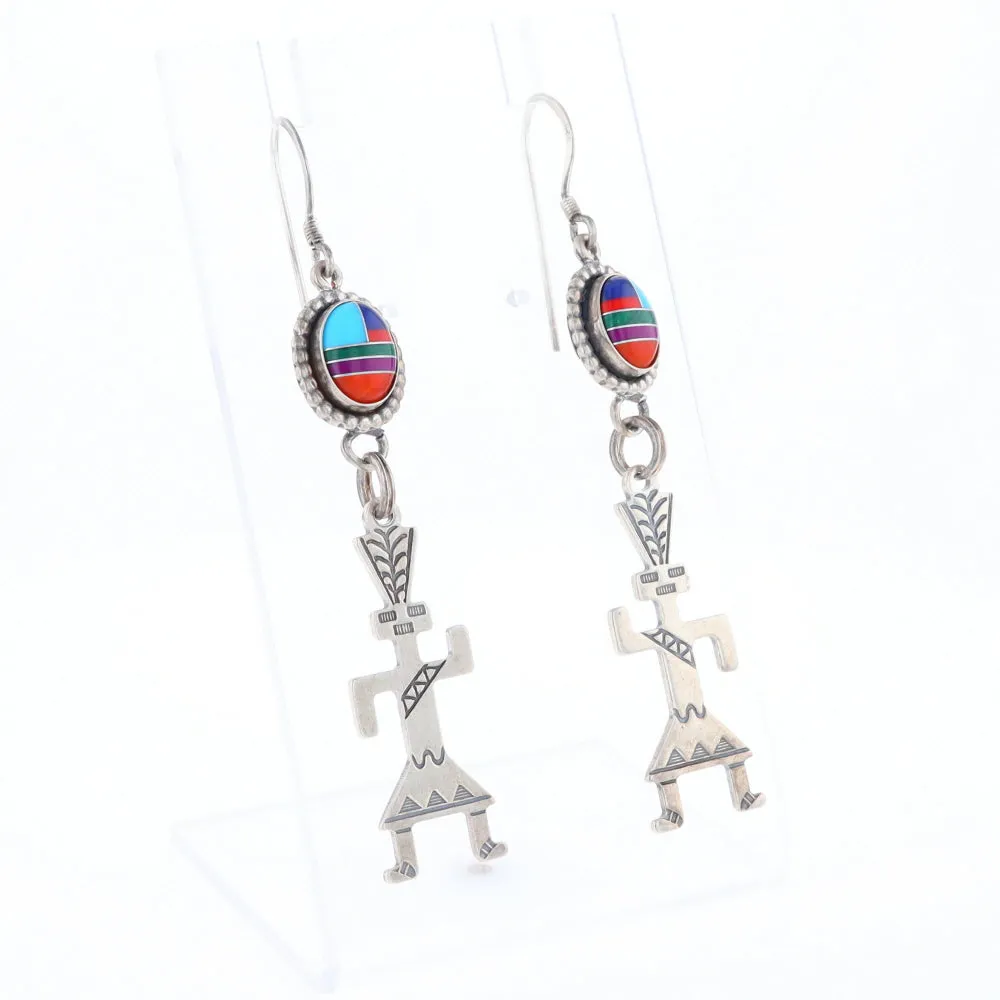 Multi-Stone Native Dancing Man Dangle Earrings