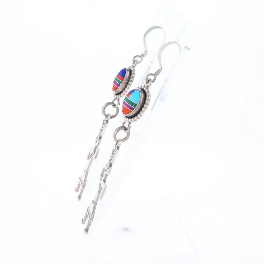 Multi-Stone Native Dancing Man Dangle Earrings