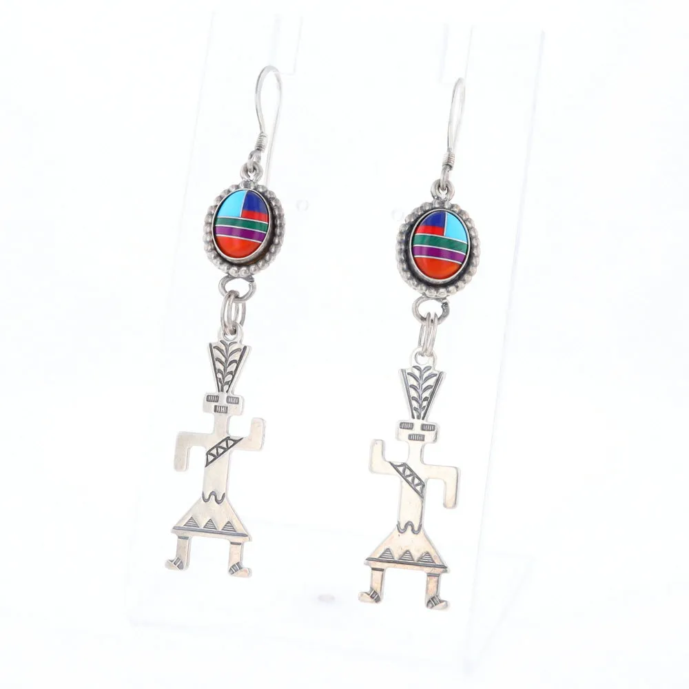 Multi-Stone Native Dancing Man Dangle Earrings