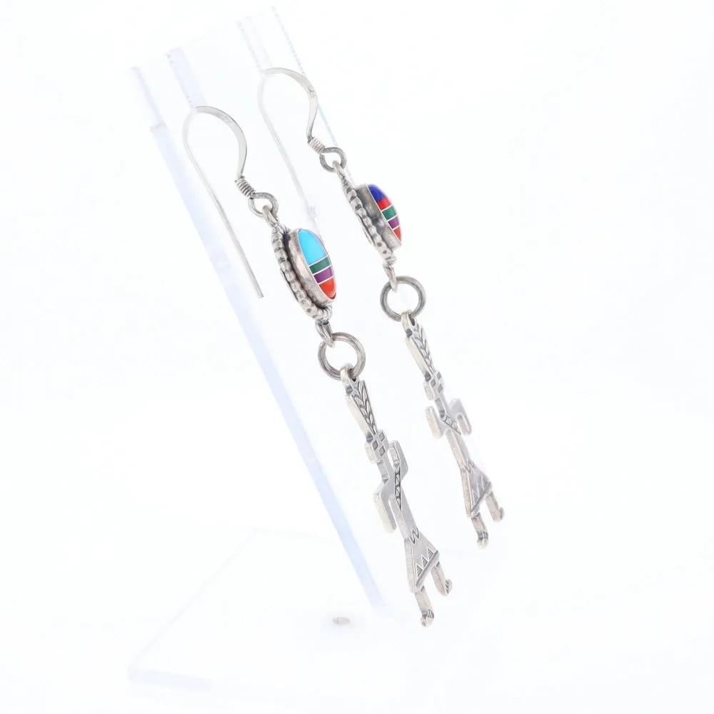 Multi-Stone Native Dancing Man Dangle Earrings