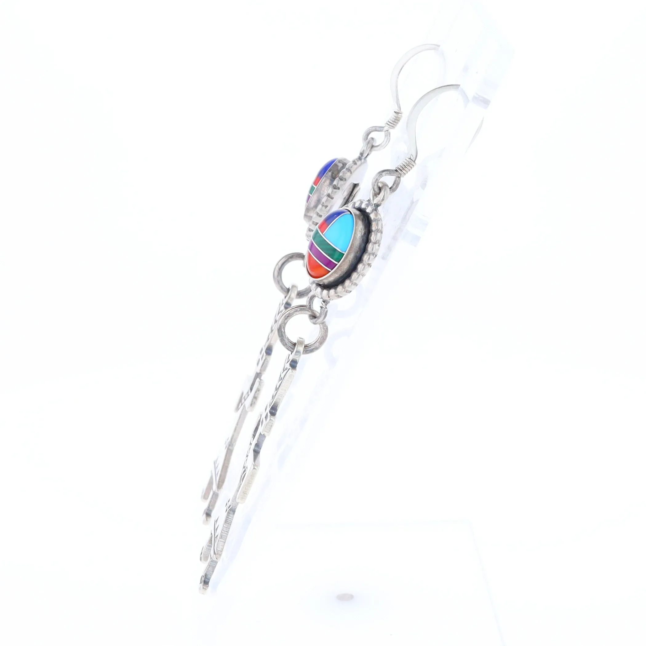 Multi-Stone Native Dancing Man Dangle Earrings