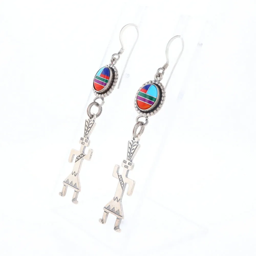 Multi-Stone Native Dancing Man Dangle Earrings