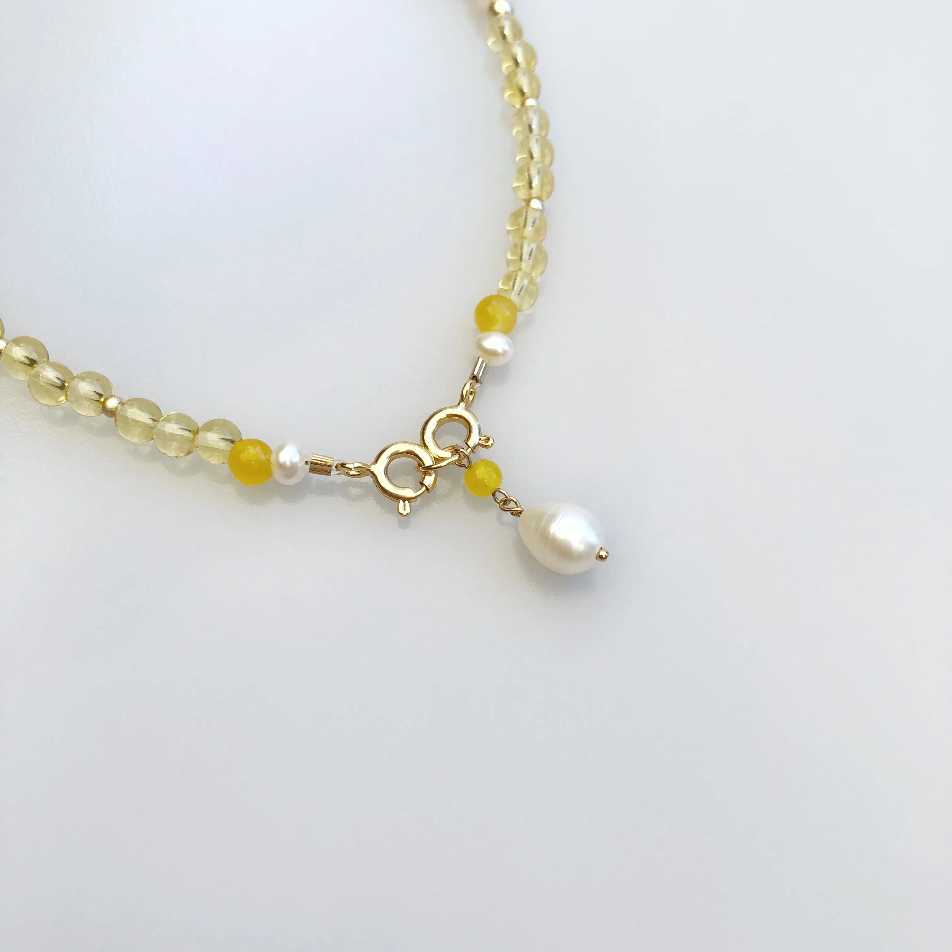 Multi-style Yellow Crystal Lariat Necklace Set