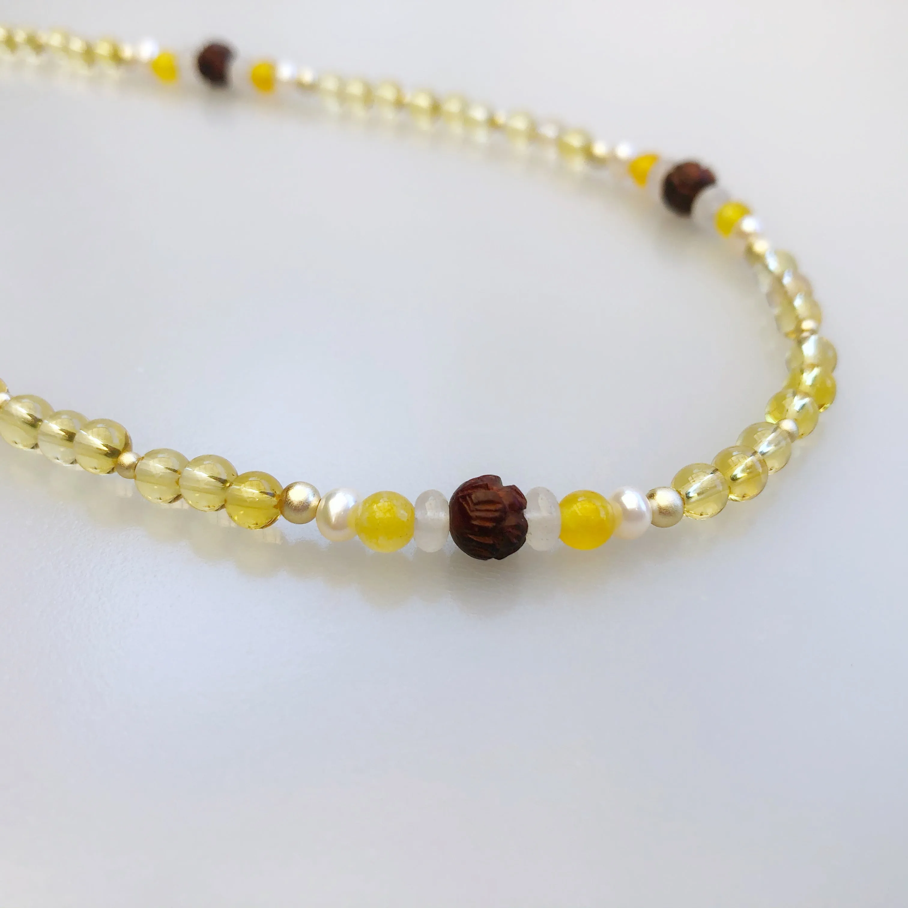 Multi-style Yellow Crystal Lariat Necklace Set