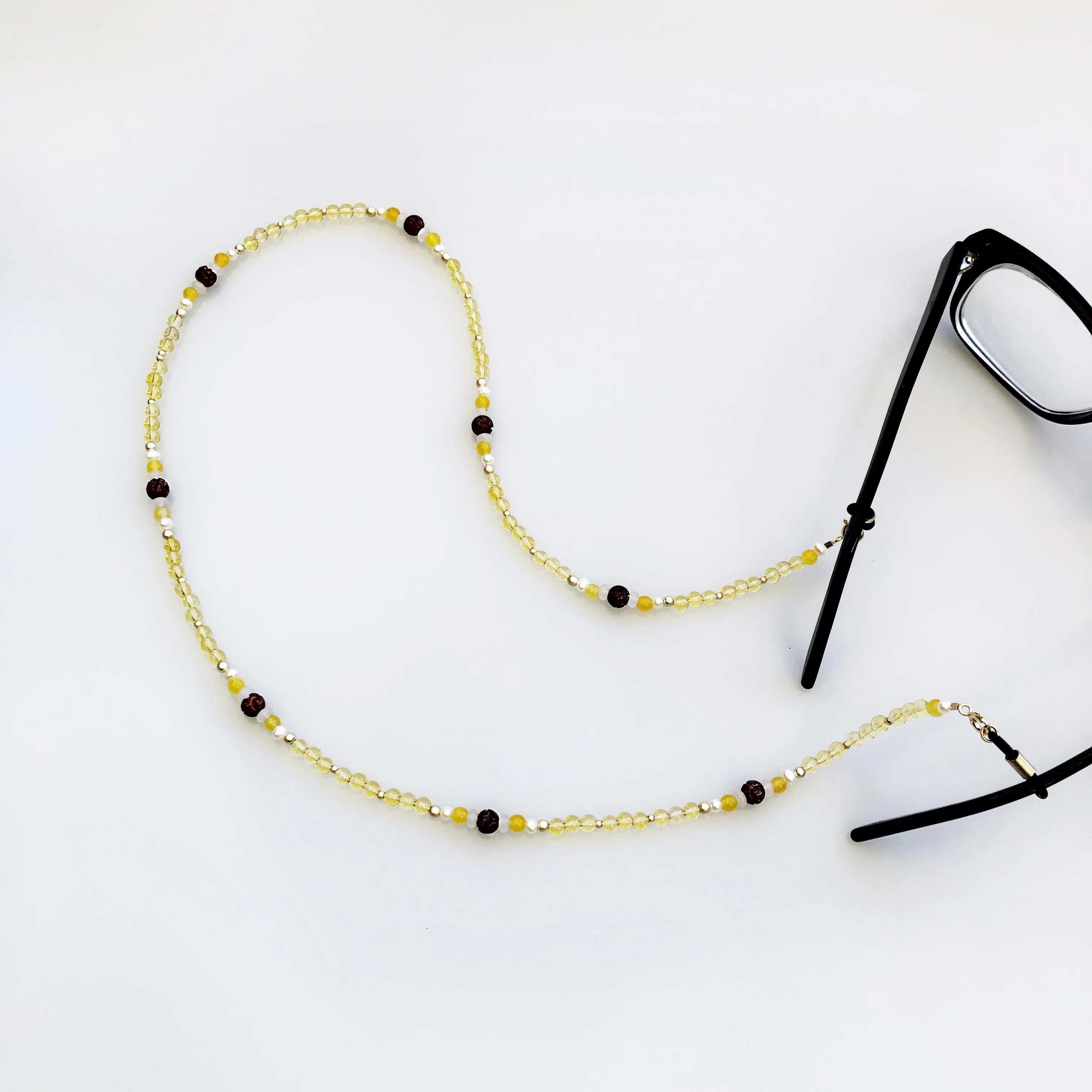 Multi-style Yellow Crystal Lariat Necklace Set