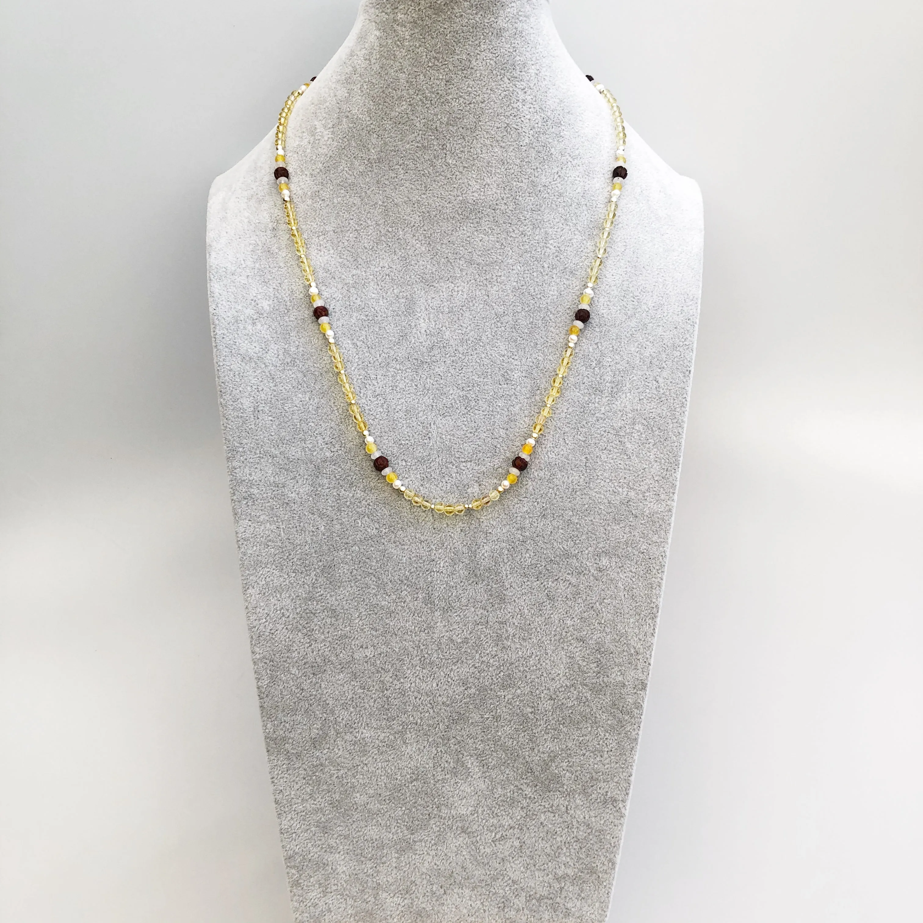 Multi-style Yellow Crystal Lariat Necklace Set