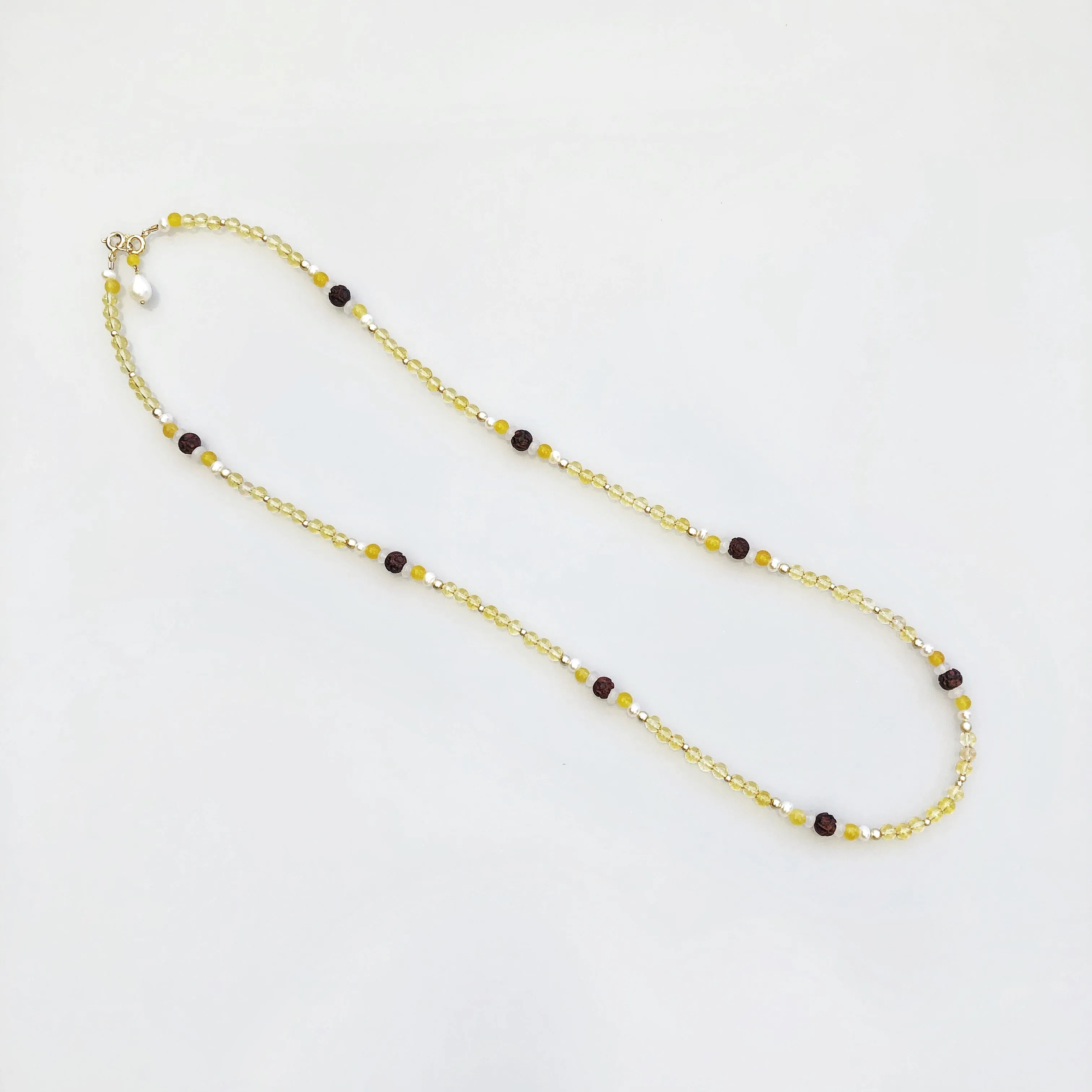 Multi-style Yellow Crystal Lariat Necklace Set