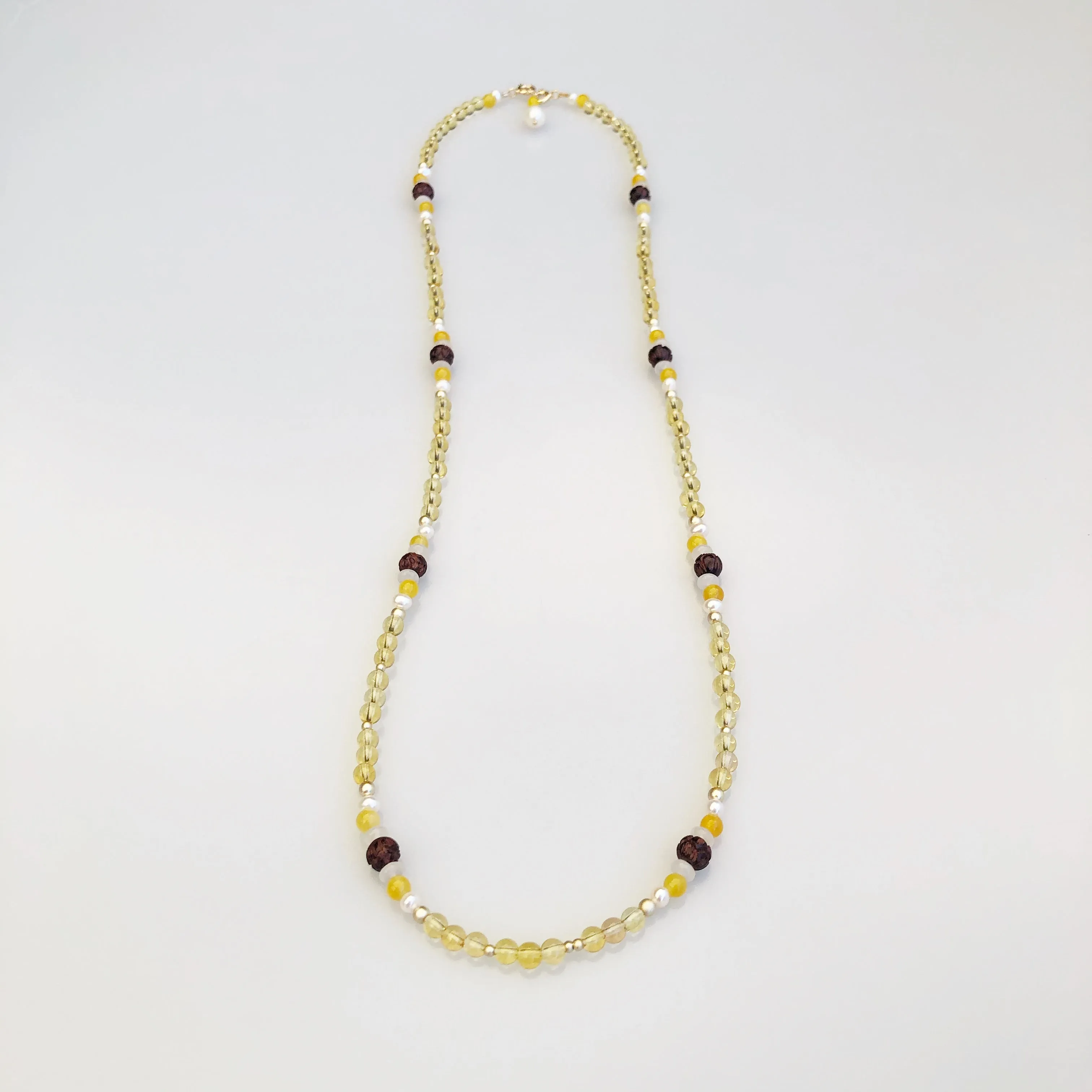 Multi-style Yellow Crystal Lariat Necklace Set