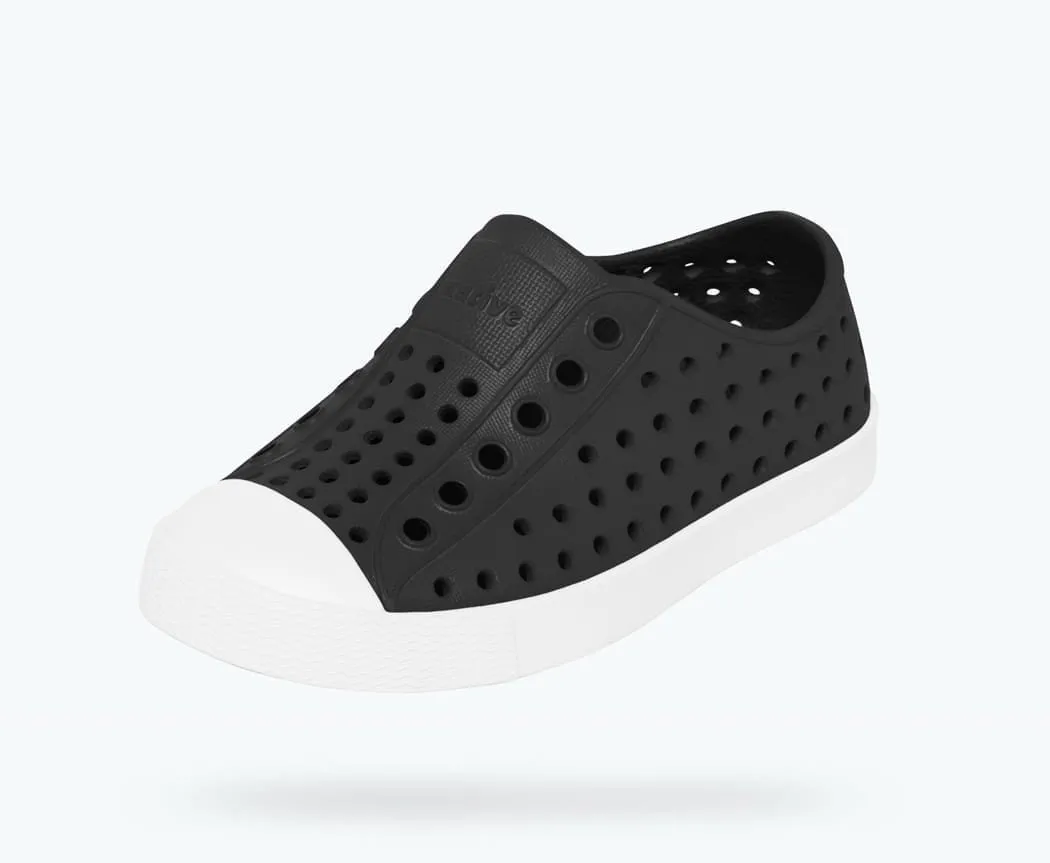 NATIVE Jefferson Junior Shoes Jiffy Black/Shell White