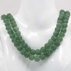 Natural Green Russian Emerald Quartz Beaded Necklace Aventurine Quartz Gemstone Necklace Graduated Necklace SKU 6142743