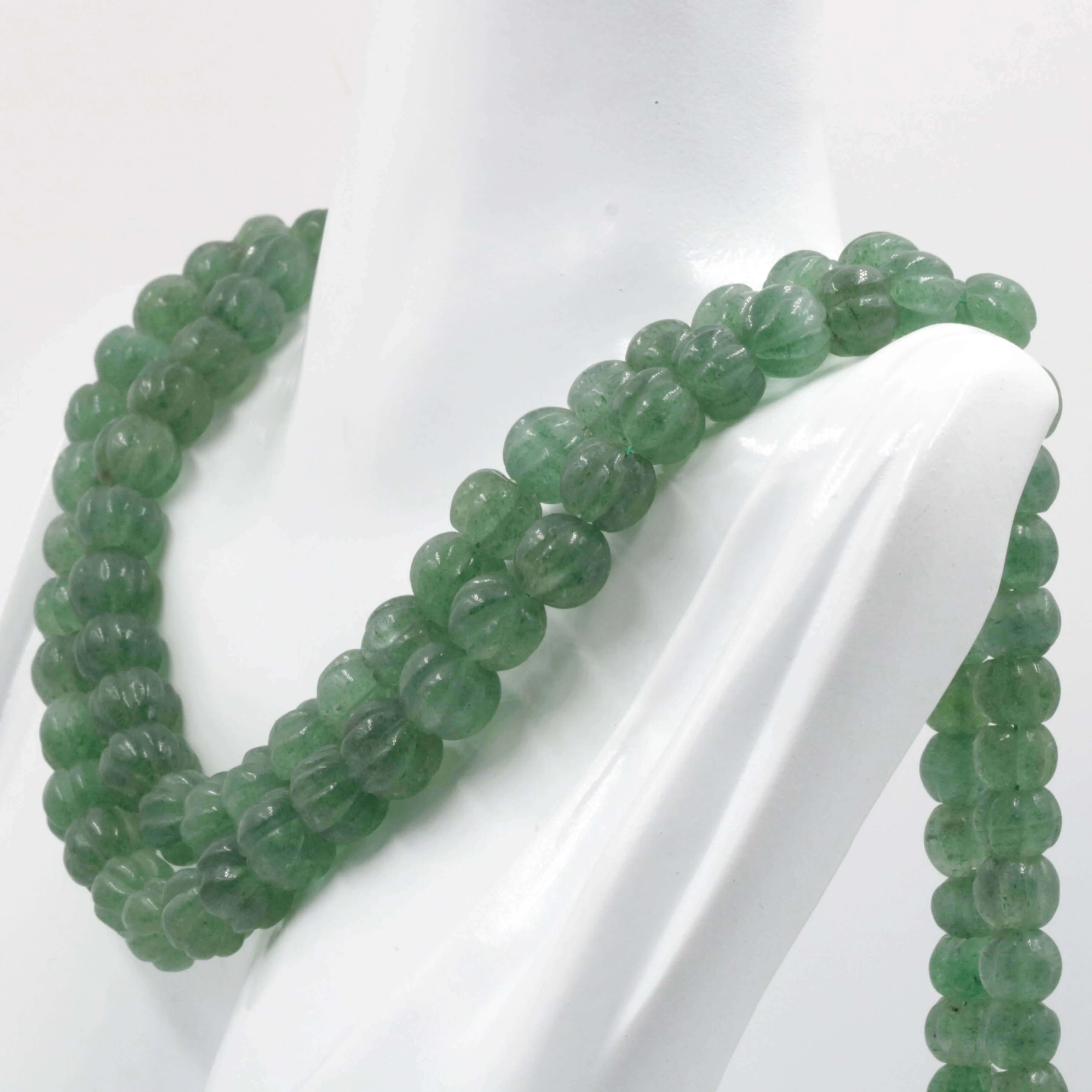 Natural Green Russian Emerald Quartz Beaded Necklace Aventurine Quartz Gemstone Necklace Graduated Necklace SKU 6142743