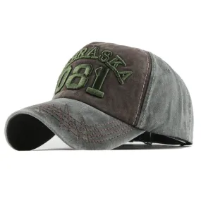 Nebraska 081 Embroidered Letter Washed Baseball Cap