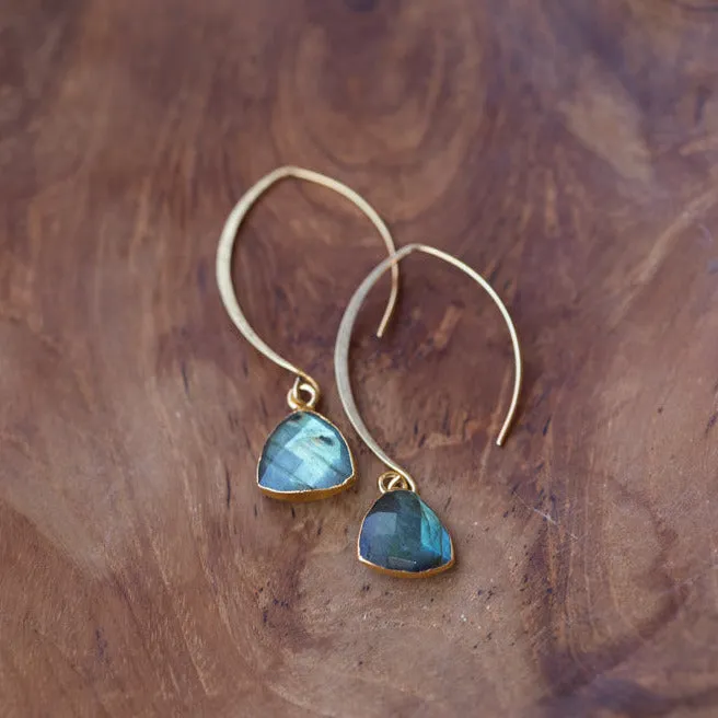 New Beginnings, Courage and Wellness: Labradorite Gemstone Earrings