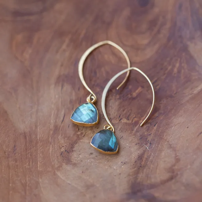 New Beginnings, Courage and Wellness: Labradorite Gemstone Earrings