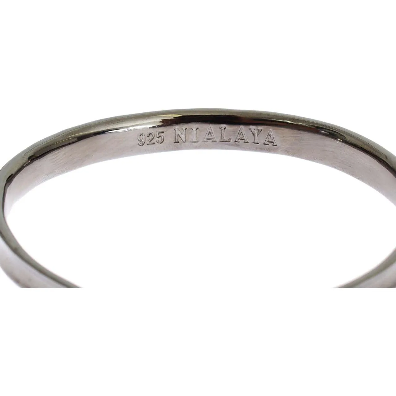 Nialaya Elegant Rhodium Silver Bangle