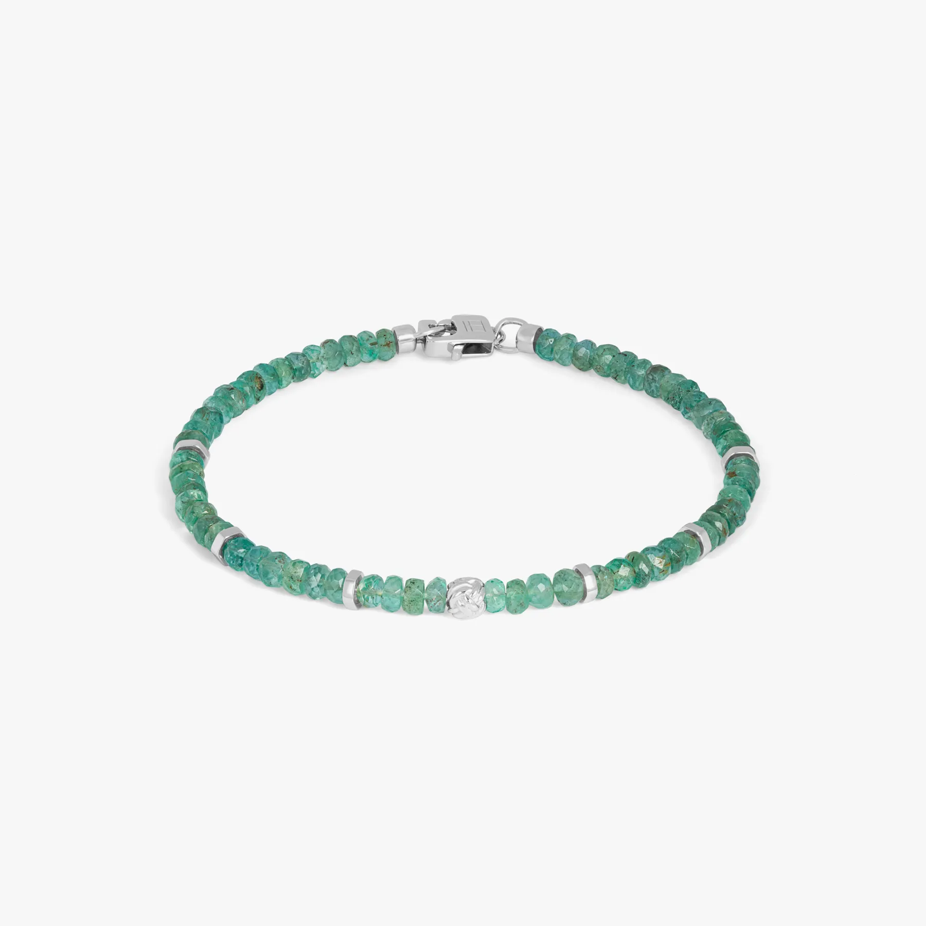 Nodo Beaded Bracelet With Green Emerald