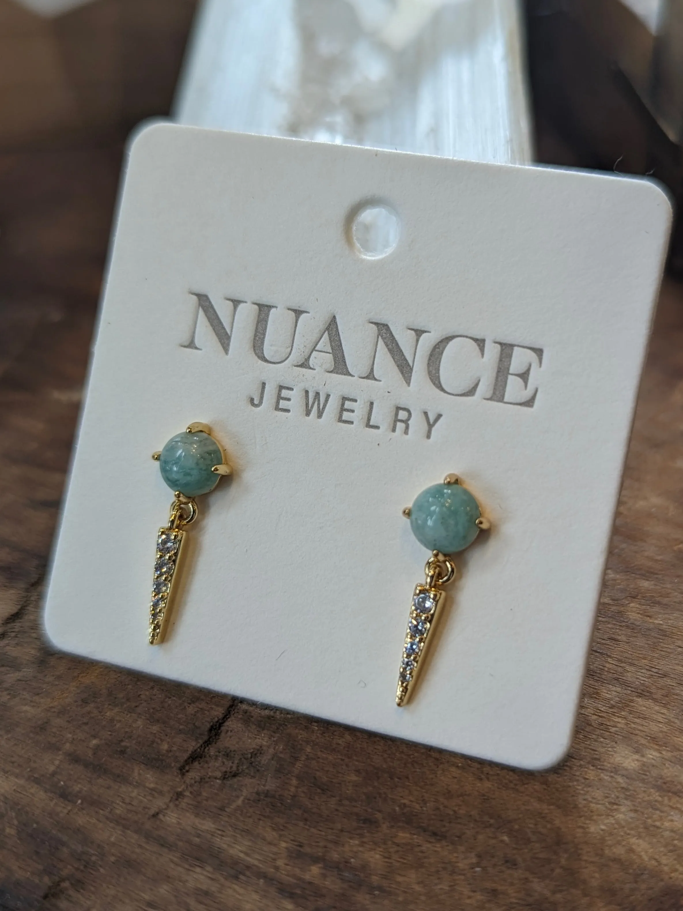 Nuance Stone Spear Earrings