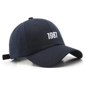 Number 1987 Embroidery Blue Baseball Cap 數字1987刺繡藍色棒球帽 KCHT2373