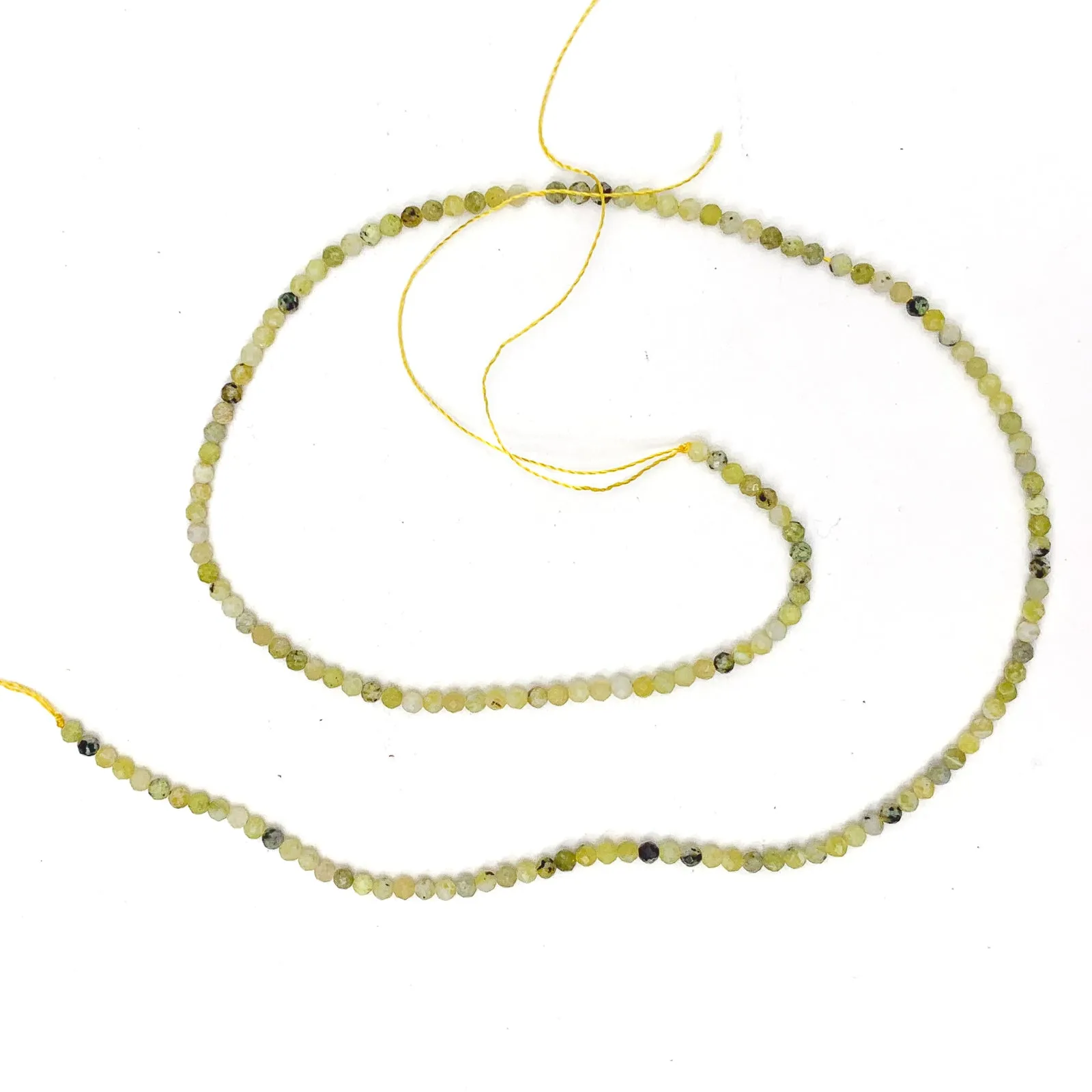 Olive Jade 2.5mm Faceted Rounds Bead Strand