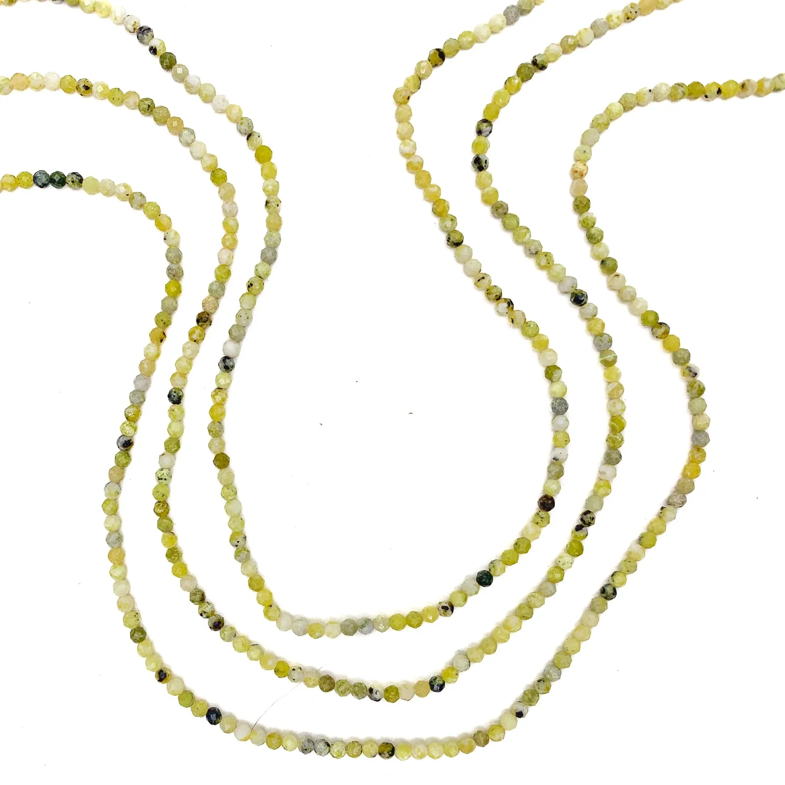 Olive Jade 2.5mm Faceted Rounds Bead Strand