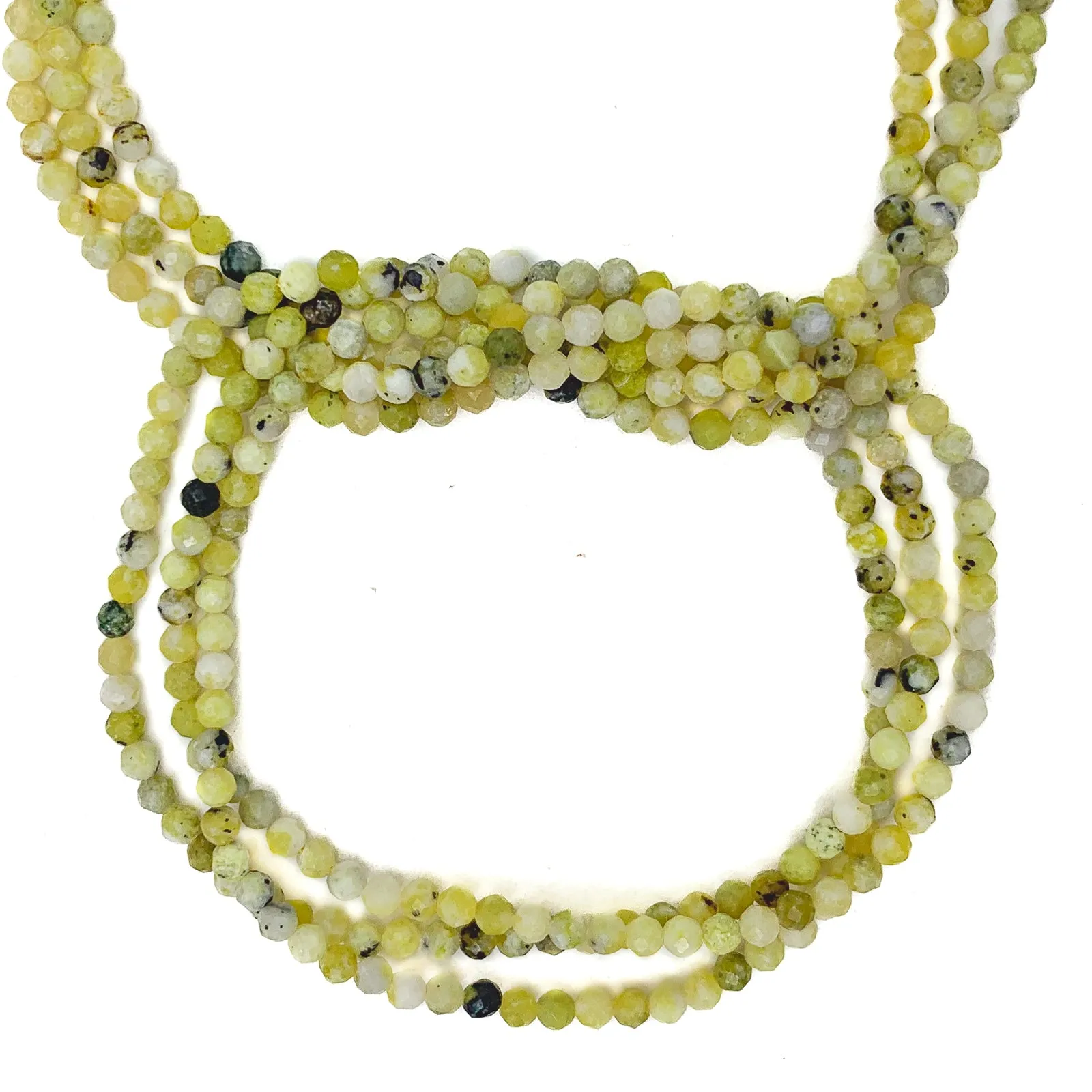 Olive Jade 2.5mm Faceted Rounds Bead Strand