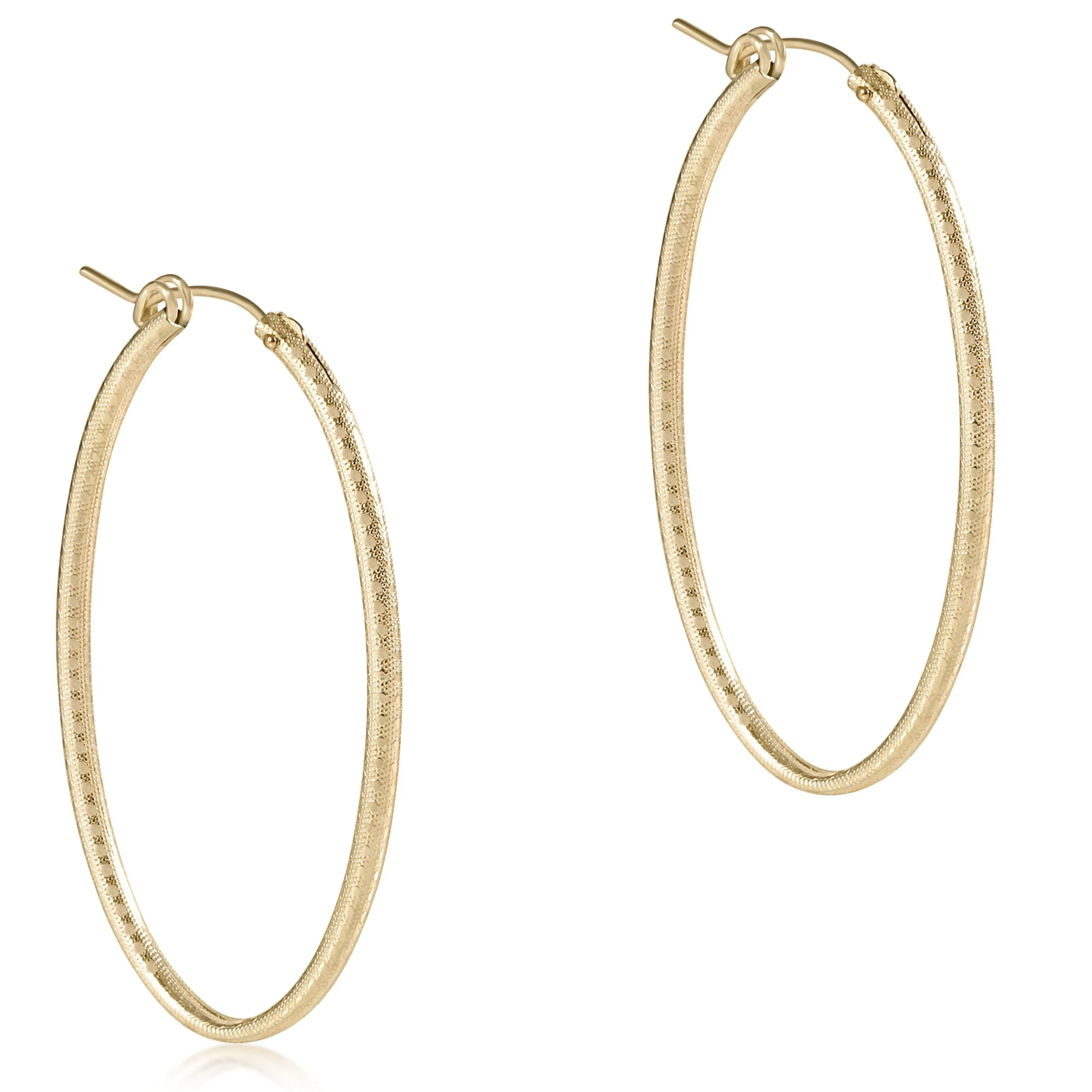 oval gold 2" hoop - textured