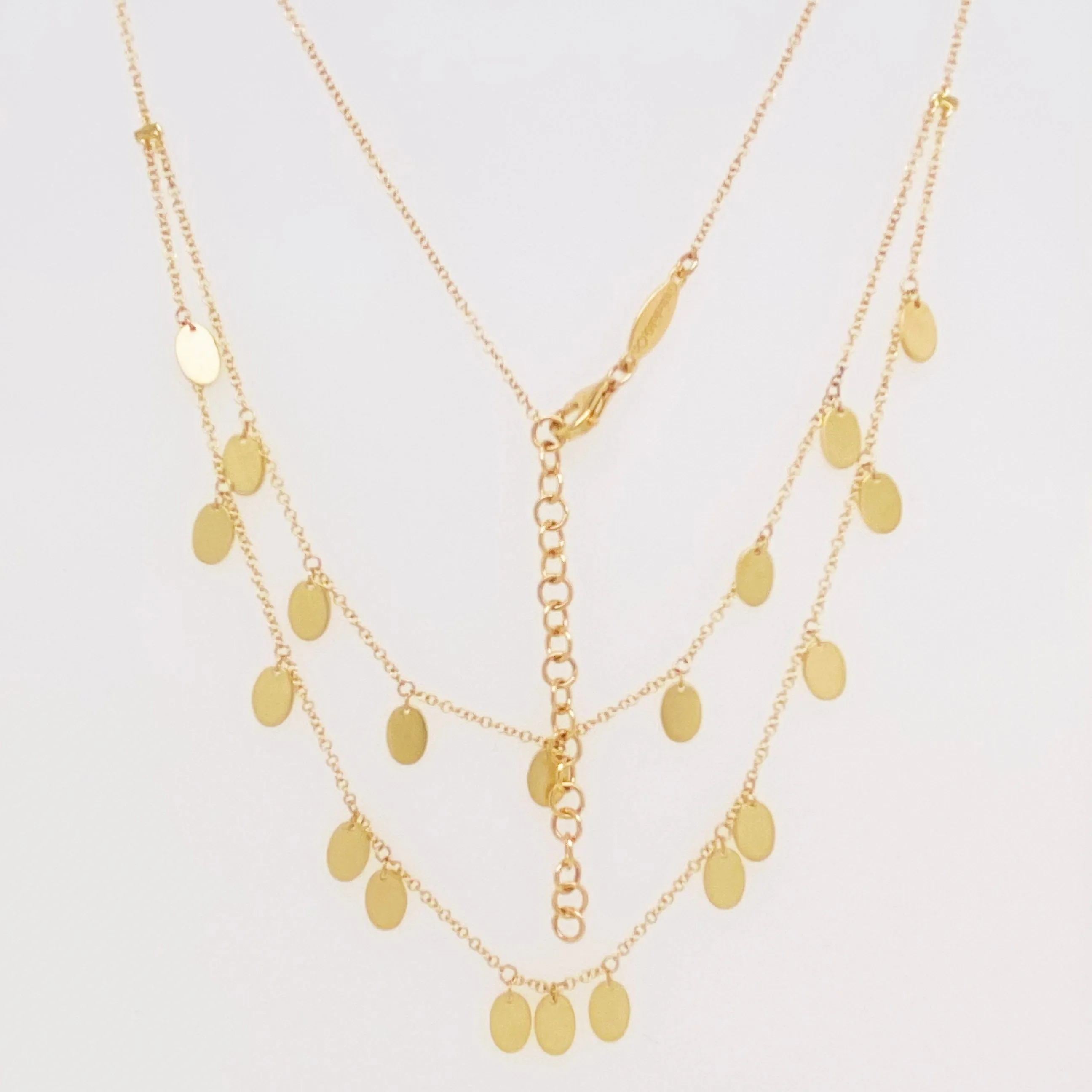 Oval Gold Charm Layered Necklace