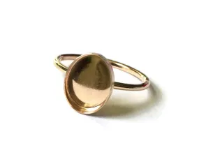 Oval Gold Filled Ring Blank Setting | 6x4, 7x5, 6x8, 8x10