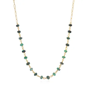 Paperclip Necklace - Emerald