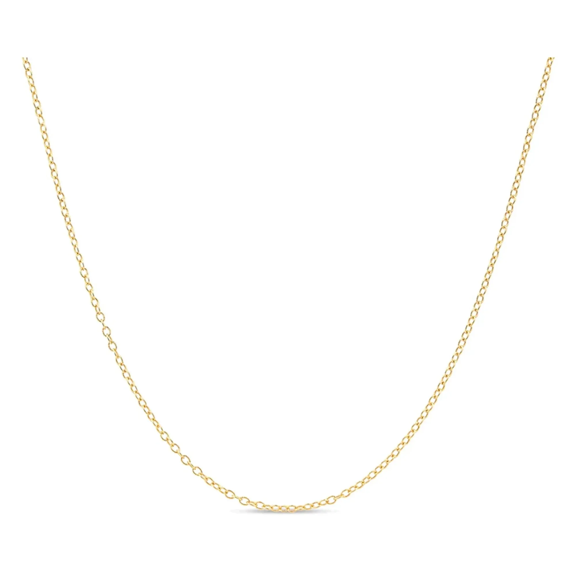 Paris Jewelry 18k Yellow Gold Cable Chain Necklace Italian 2mm, 18 inches length Plated