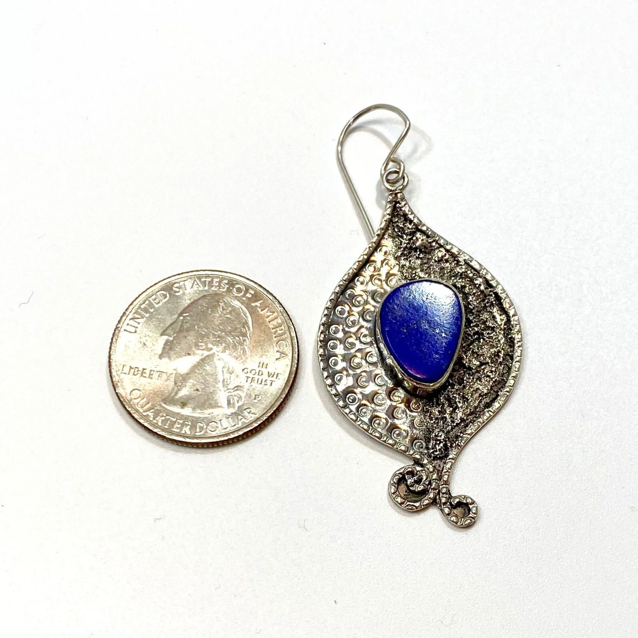 Parvina Silver and Lapis Lazuli Earrings from Tajikistan