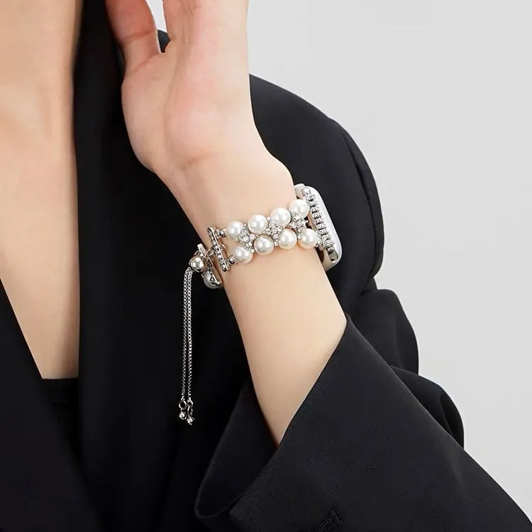 Pearl adorned Rhinestone Watch Band