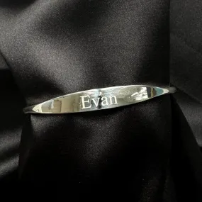 Personalized .925 Sterling Silver Thick Bangle Bracelet