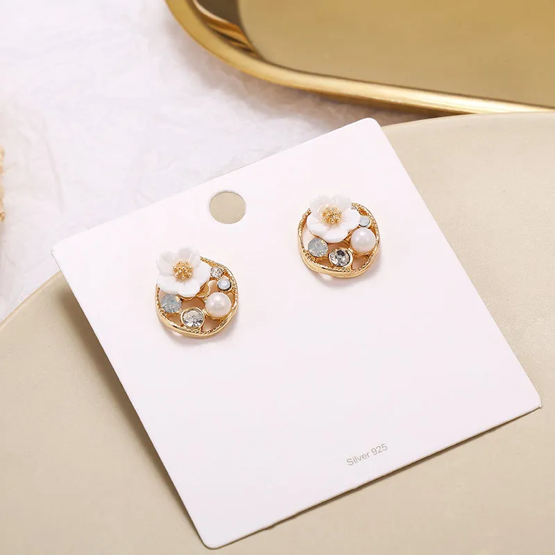 Personalized Pearl Zircon Literary Retro Earrings