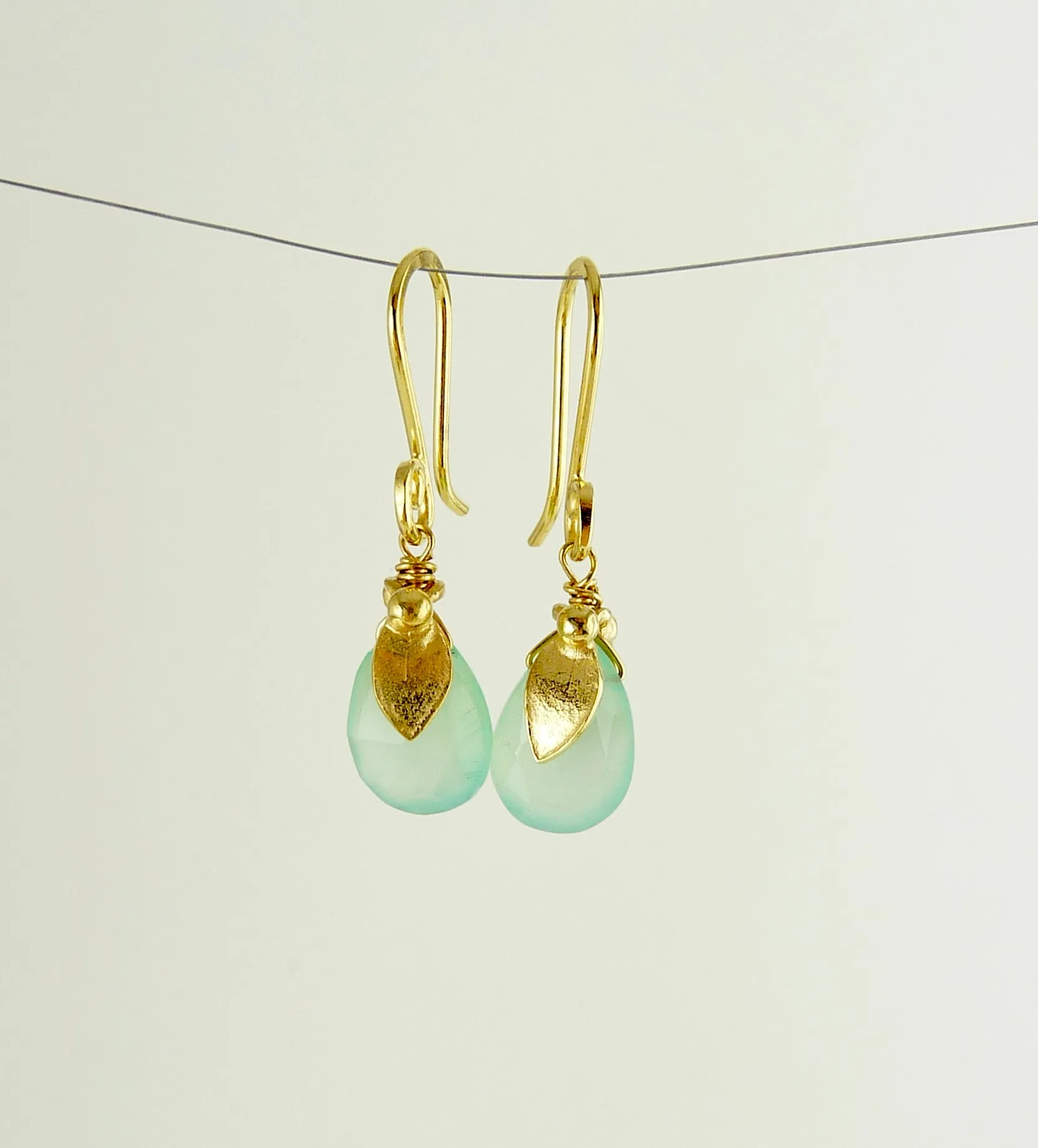 Phoebe Leaf Earrings 18ct Gold Plate