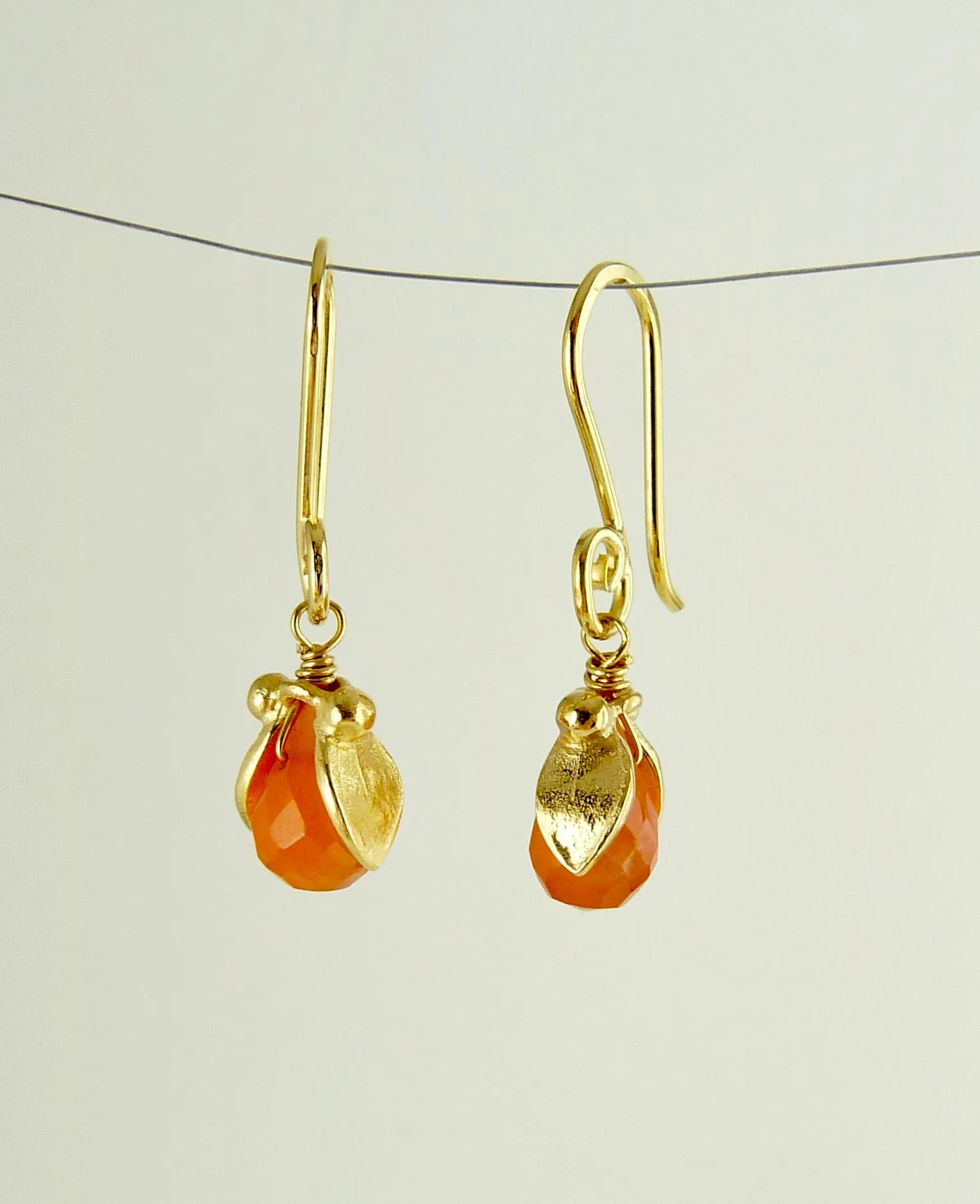 Phoebe Leaf Earrings 18ct Gold Plate