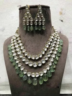 Polki Kundan With Real Fluorite Necklace